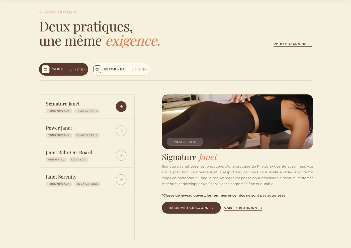 Janet Studio — cours et réservation